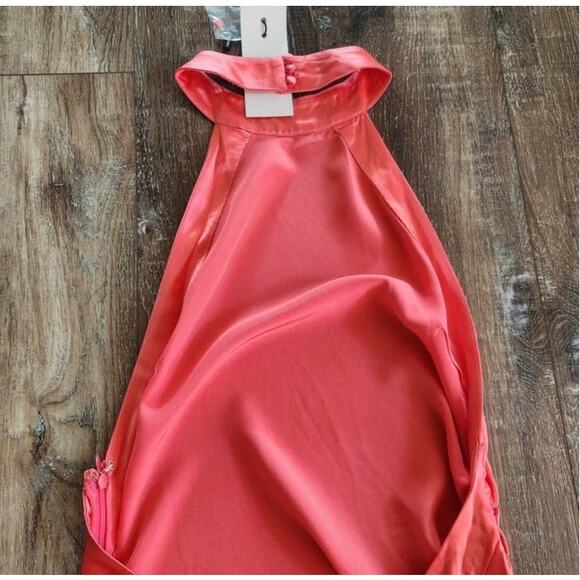 Retrofete Sabrina Dress Coral Size Medium Halter Open Back NWT Maxi Sleeveless - Picture 9 of 14